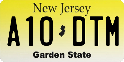 NJ license plate A10DTM