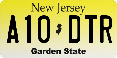 NJ license plate A10DTR