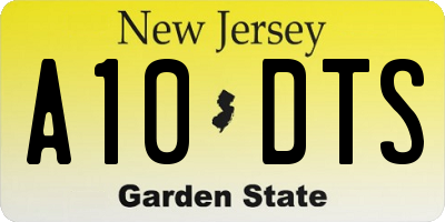 NJ license plate A10DTS