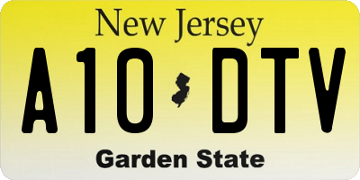 NJ license plate A10DTV