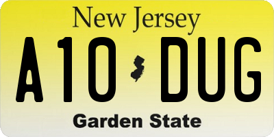 NJ license plate A10DUG