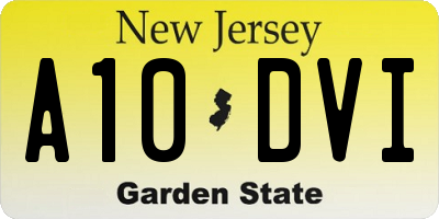 NJ license plate A10DVI