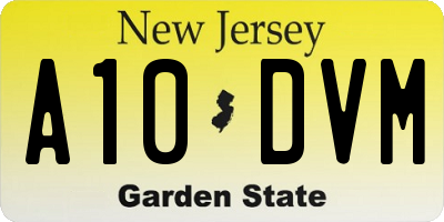 NJ license plate A10DVM