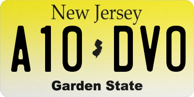 NJ license plate A10DVO