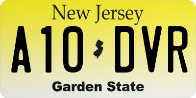 NJ license plate A10DVR