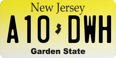 NJ license plate A10DWH
