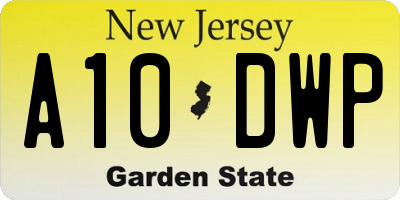 NJ license plate A10DWP