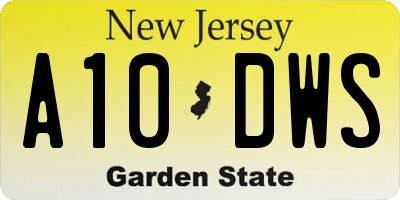 NJ license plate A10DWS