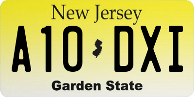 NJ license plate A10DXI