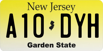 NJ license plate A10DYH