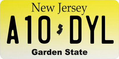 NJ license plate A10DYL