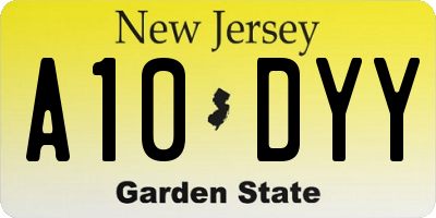 NJ license plate A10DYY