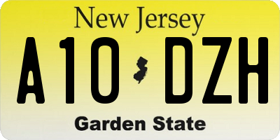 NJ license plate A10DZH