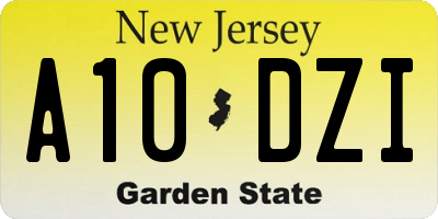 NJ license plate A10DZI