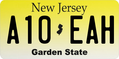 NJ license plate A10EAH