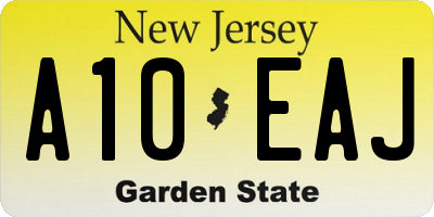 NJ license plate A10EAJ