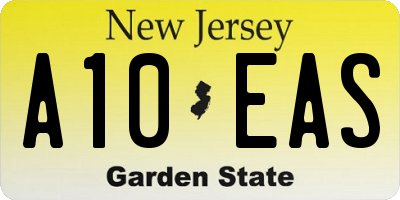 NJ license plate A10EAS