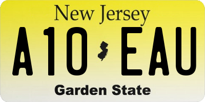 NJ license plate A10EAU
