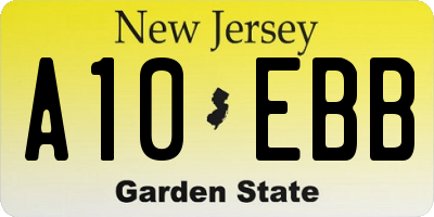 NJ license plate A10EBB