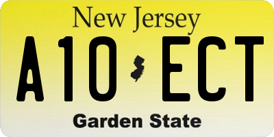NJ license plate A10ECT