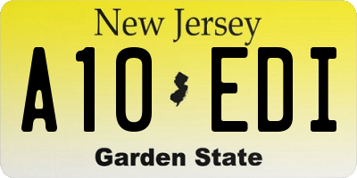 NJ license plate A10EDI