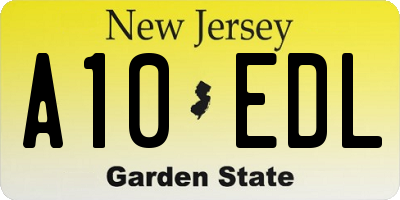 NJ license plate A10EDL