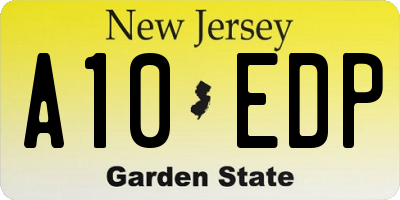 NJ license plate A10EDP