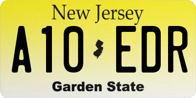 NJ license plate A10EDR