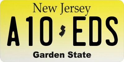 NJ license plate A10EDS