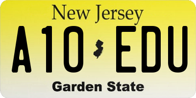 NJ license plate A10EDU