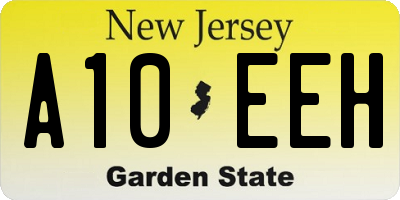 NJ license plate A10EEH