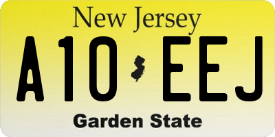 NJ license plate A10EEJ