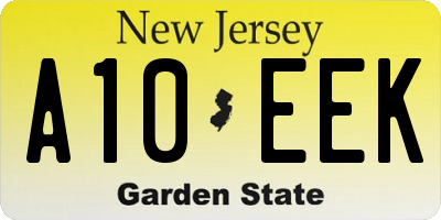 NJ license plate A10EEK