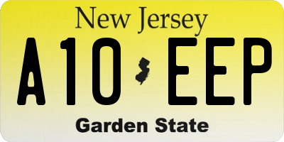 NJ license plate A10EEP