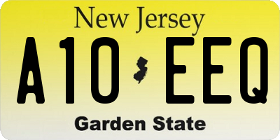 NJ license plate A10EEQ