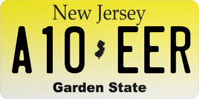 NJ license plate A10EER