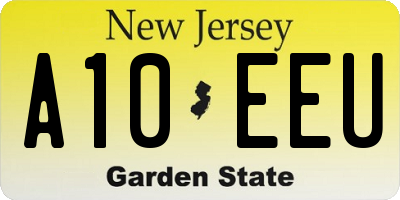 NJ license plate A10EEU