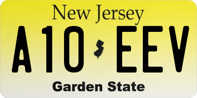 NJ license plate A10EEV