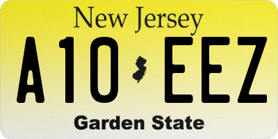 NJ license plate A10EEZ