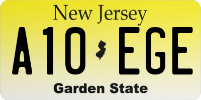 NJ license plate A10EGE