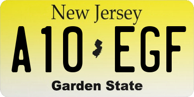 NJ license plate A10EGF