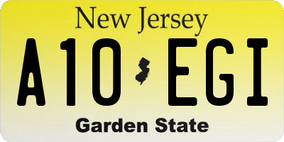 NJ license plate A10EGI