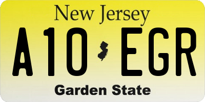 NJ license plate A10EGR