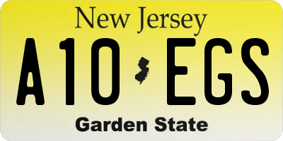 NJ license plate A10EGS