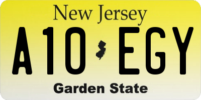 NJ license plate A10EGY