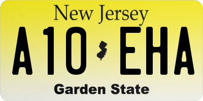 NJ license plate A10EHA