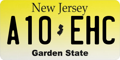 NJ license plate A10EHC