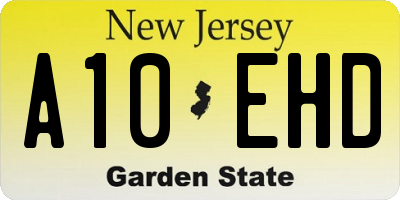 NJ license plate A10EHD