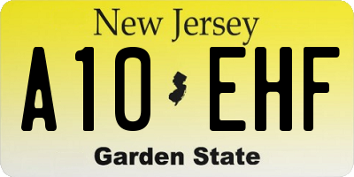 NJ license plate A10EHF