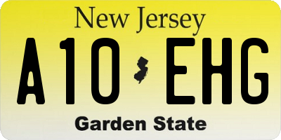 NJ license plate A10EHG